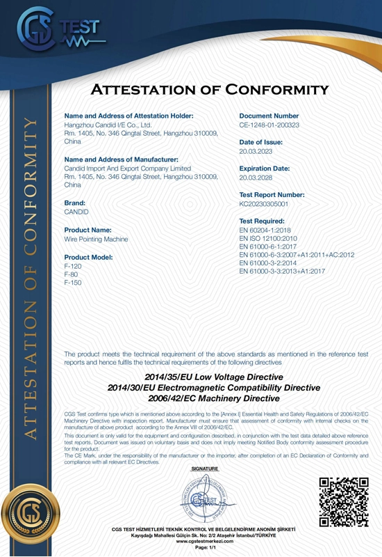 attestation of conformity